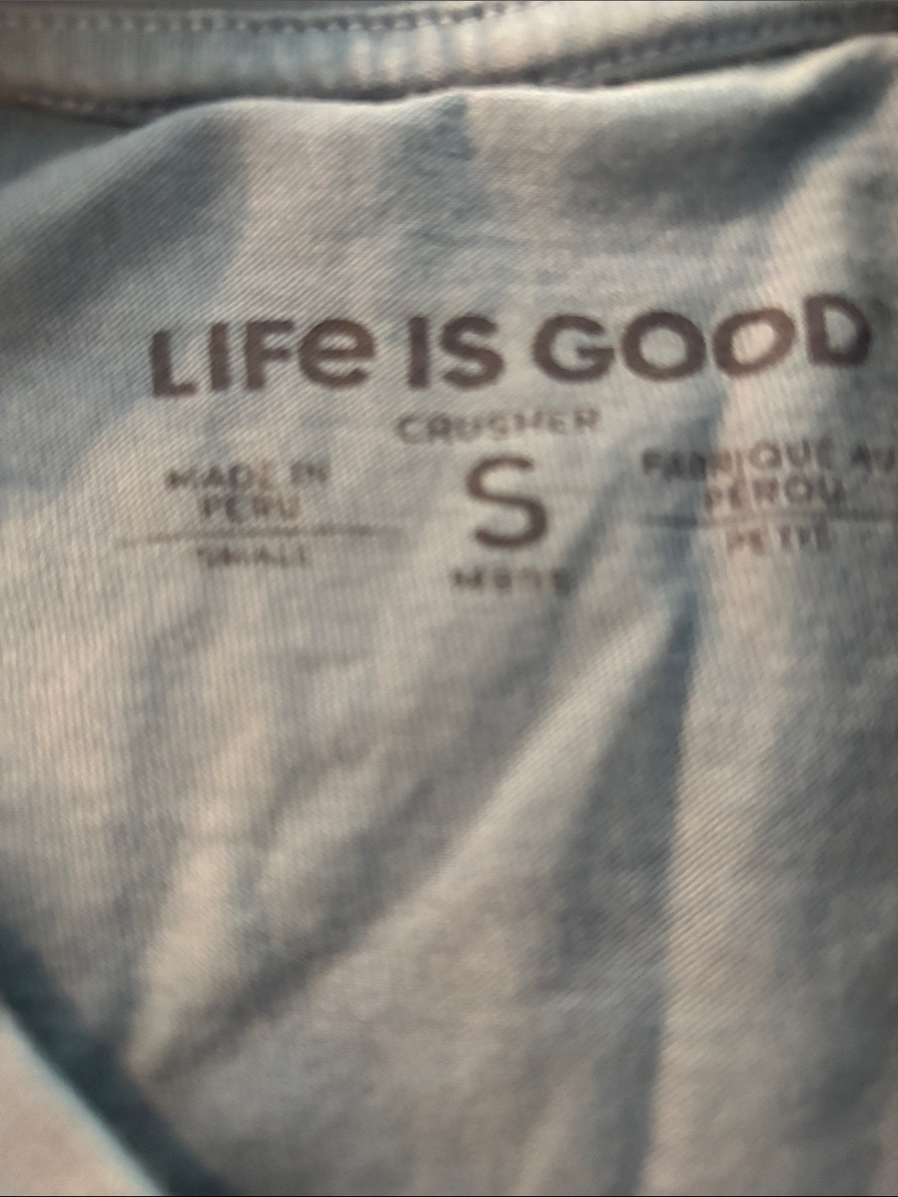 Life Is Good Gray Blue Crusher Tee with dog logo - Picture 2 of 5